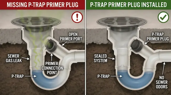 sewer gases cleanout plug smells